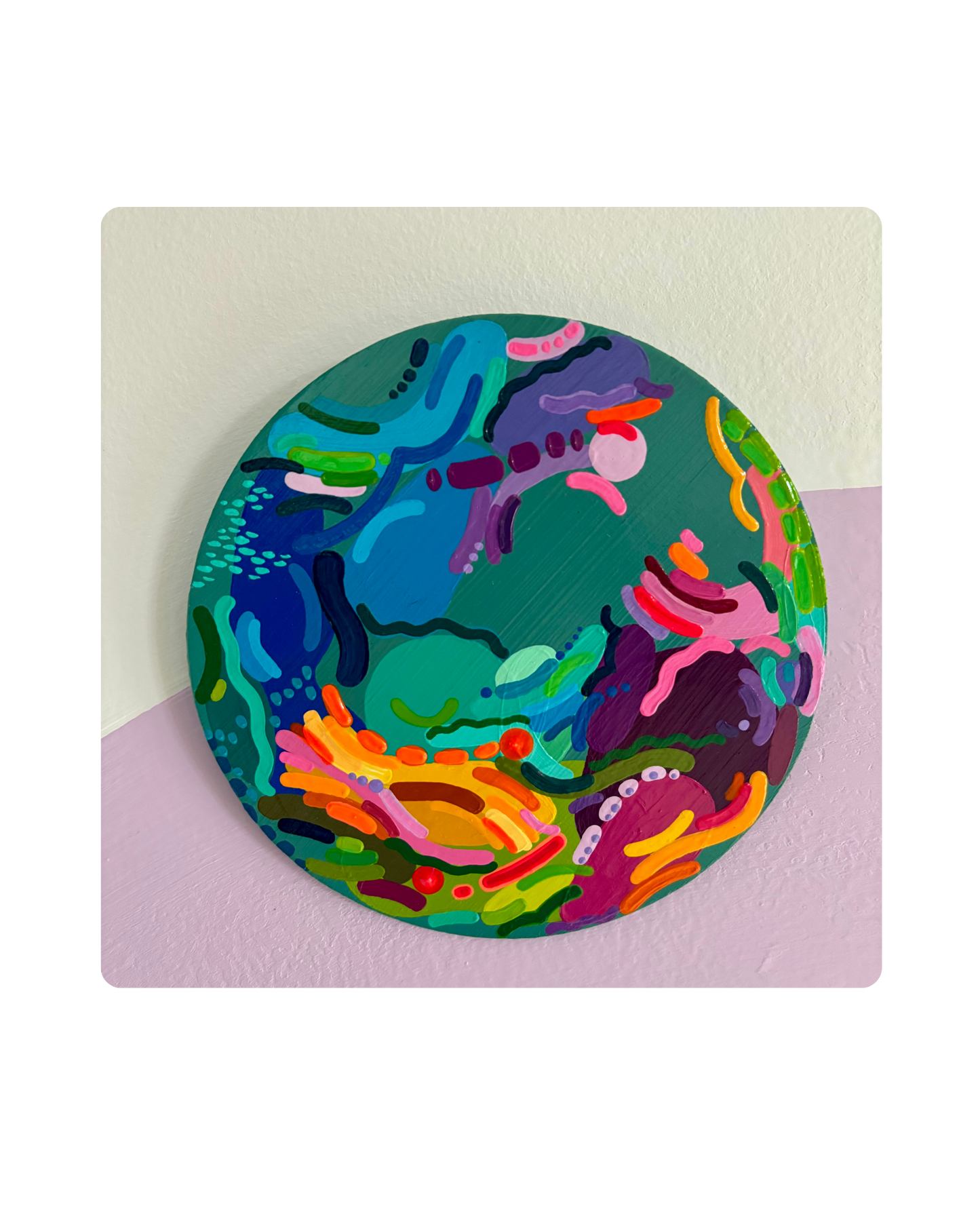 mini mural circle - dark turq 2