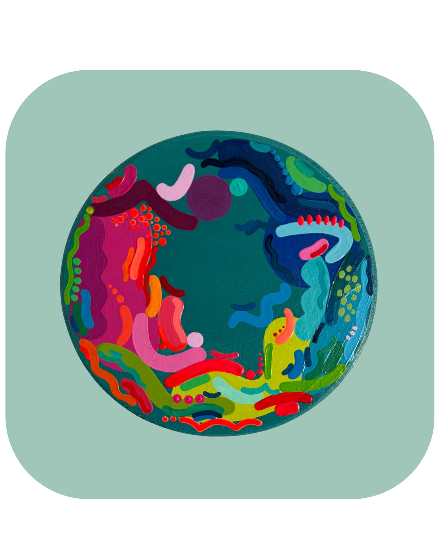 mini mural circle - dark turq