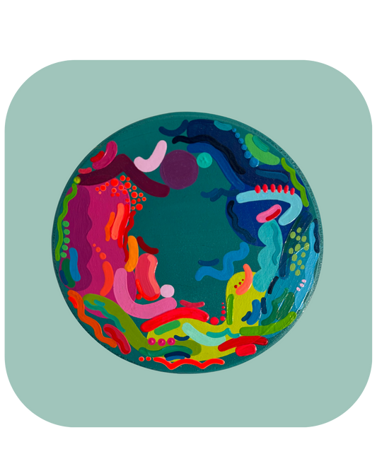 mini mural circle - dark turq