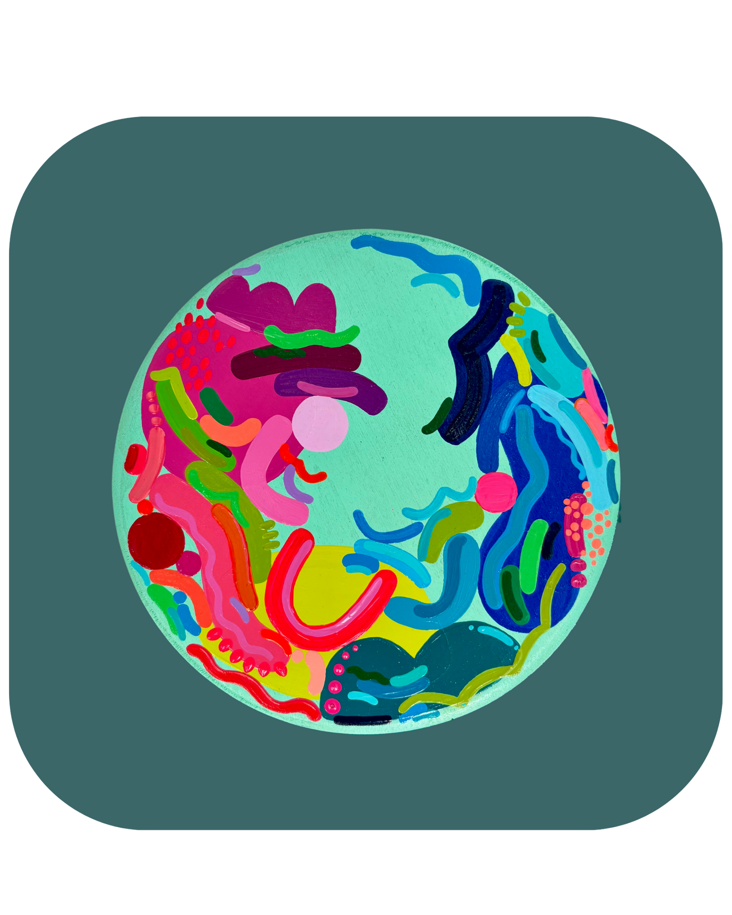 mini mural circle - baby turq