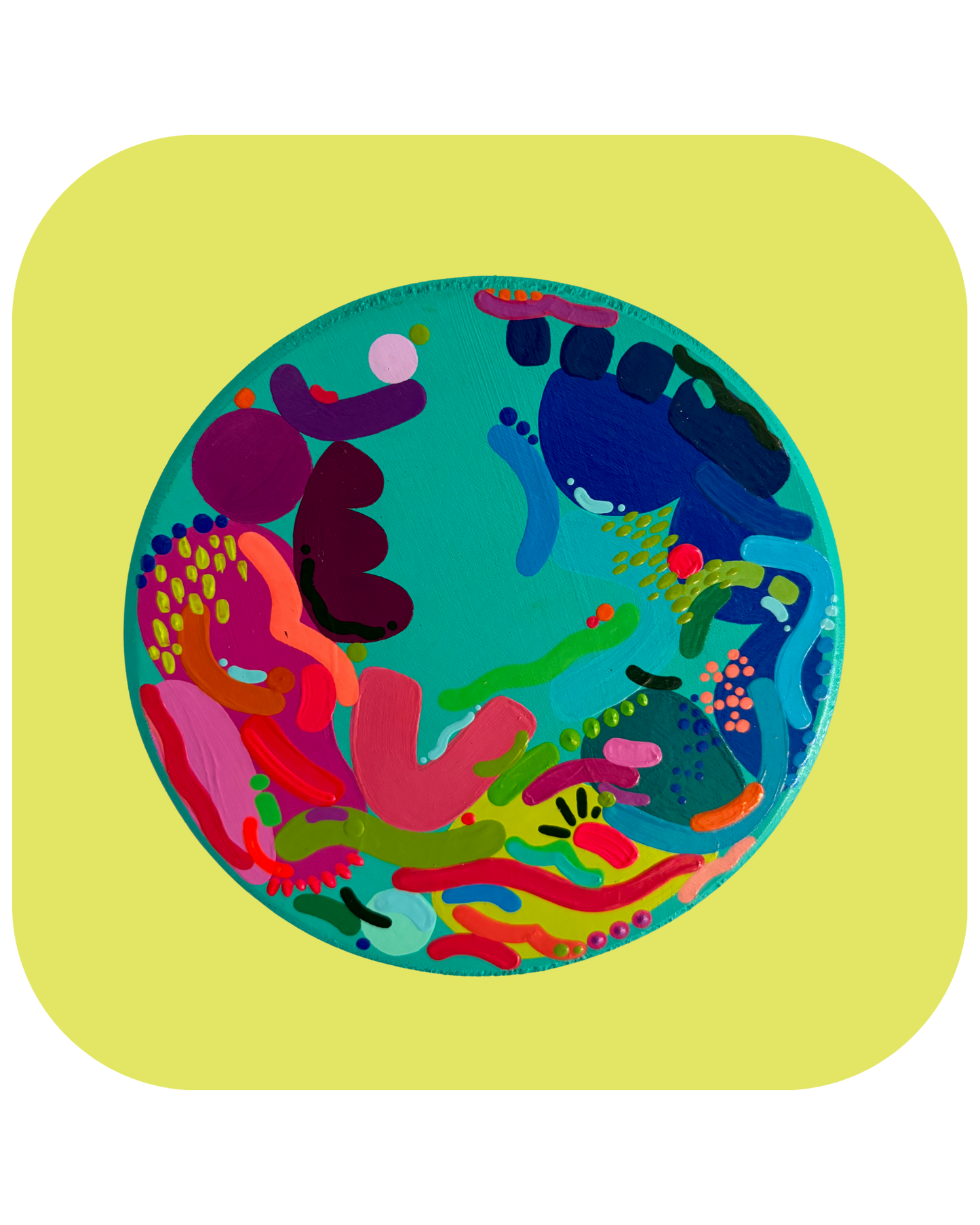 mini mural circle - turq