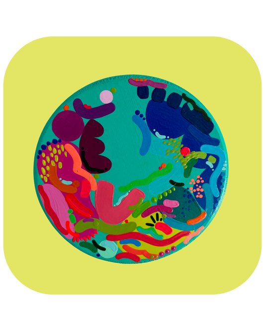 mini mural circle - turq