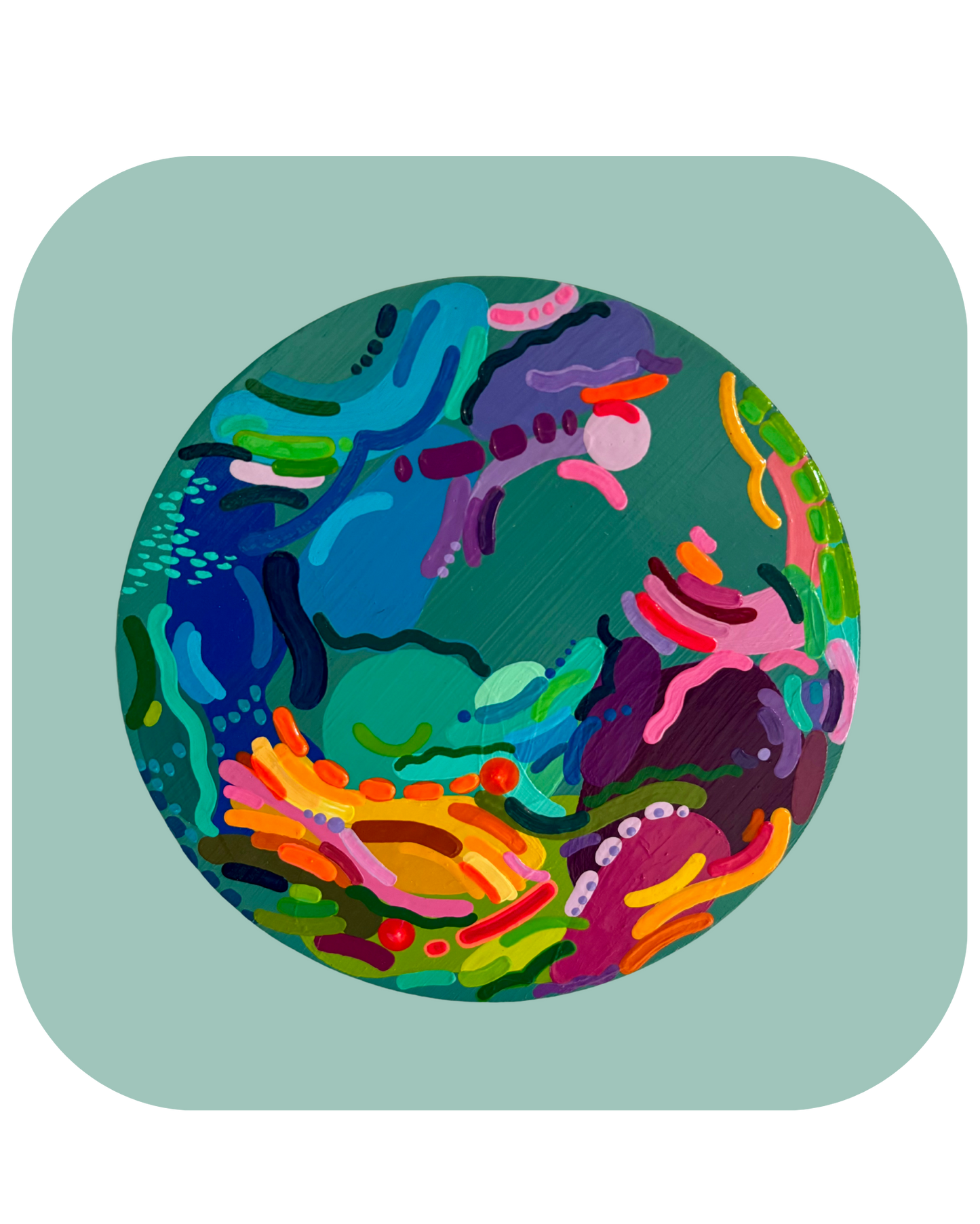 mini mural circle - dark turq 2