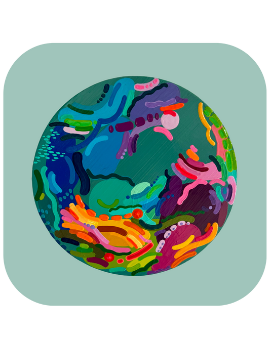 mini mural circle - dark turq 2