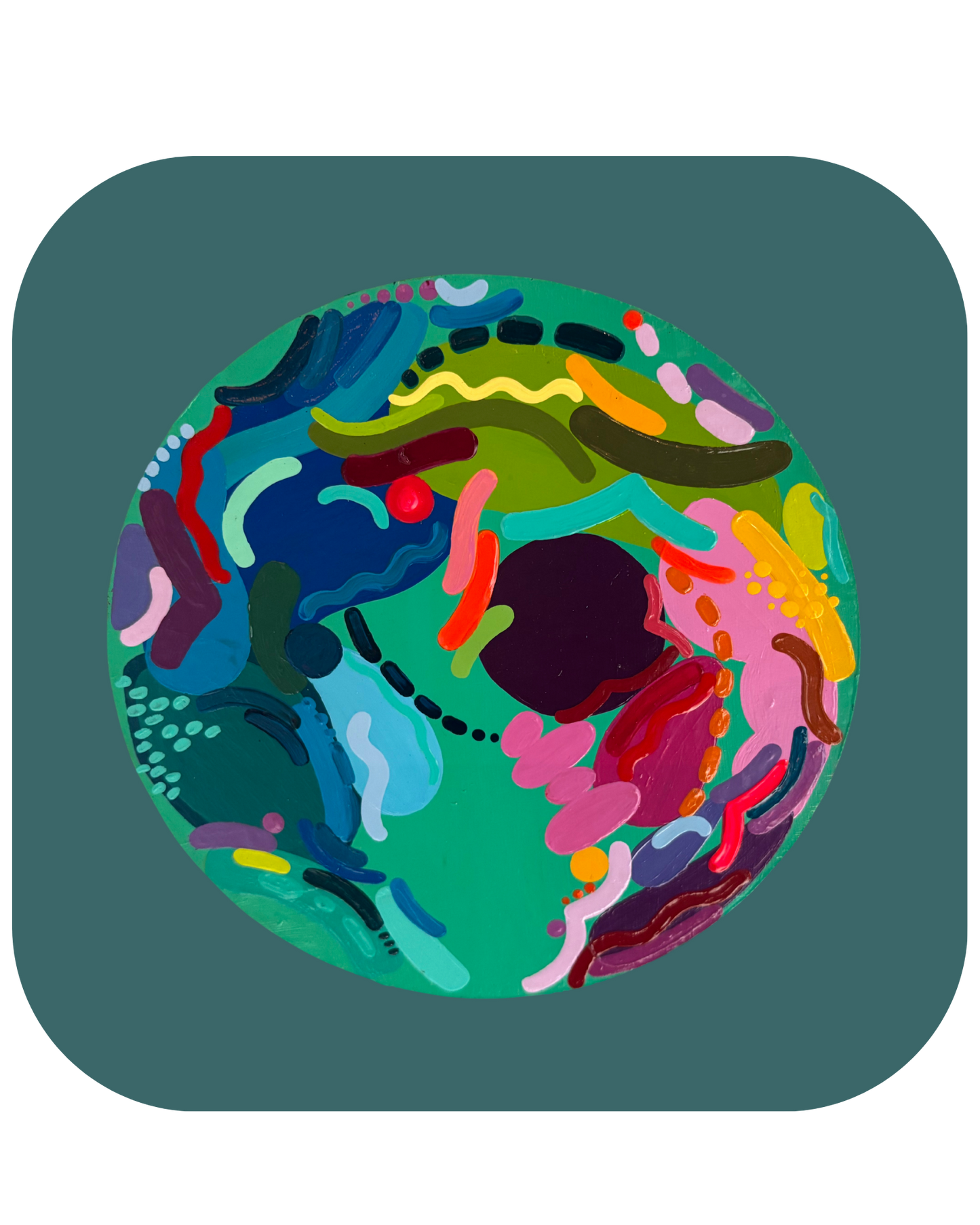 mini mural circle - turq 2