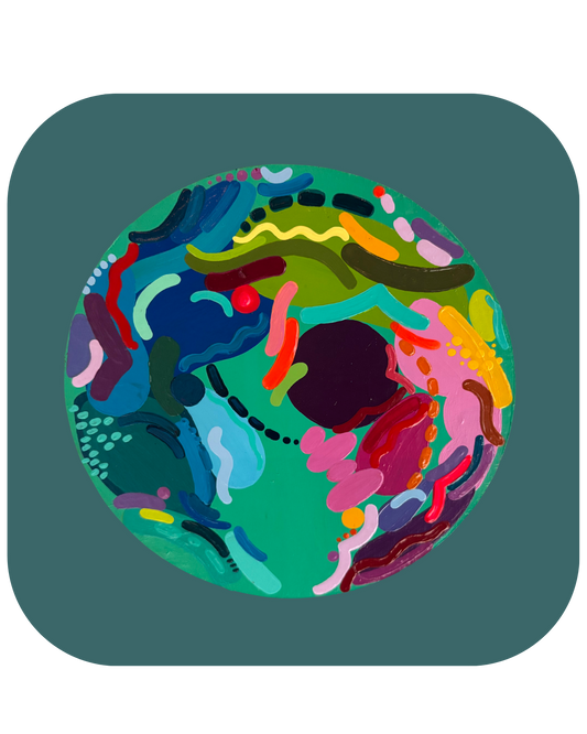 mini mural circle - turq 2