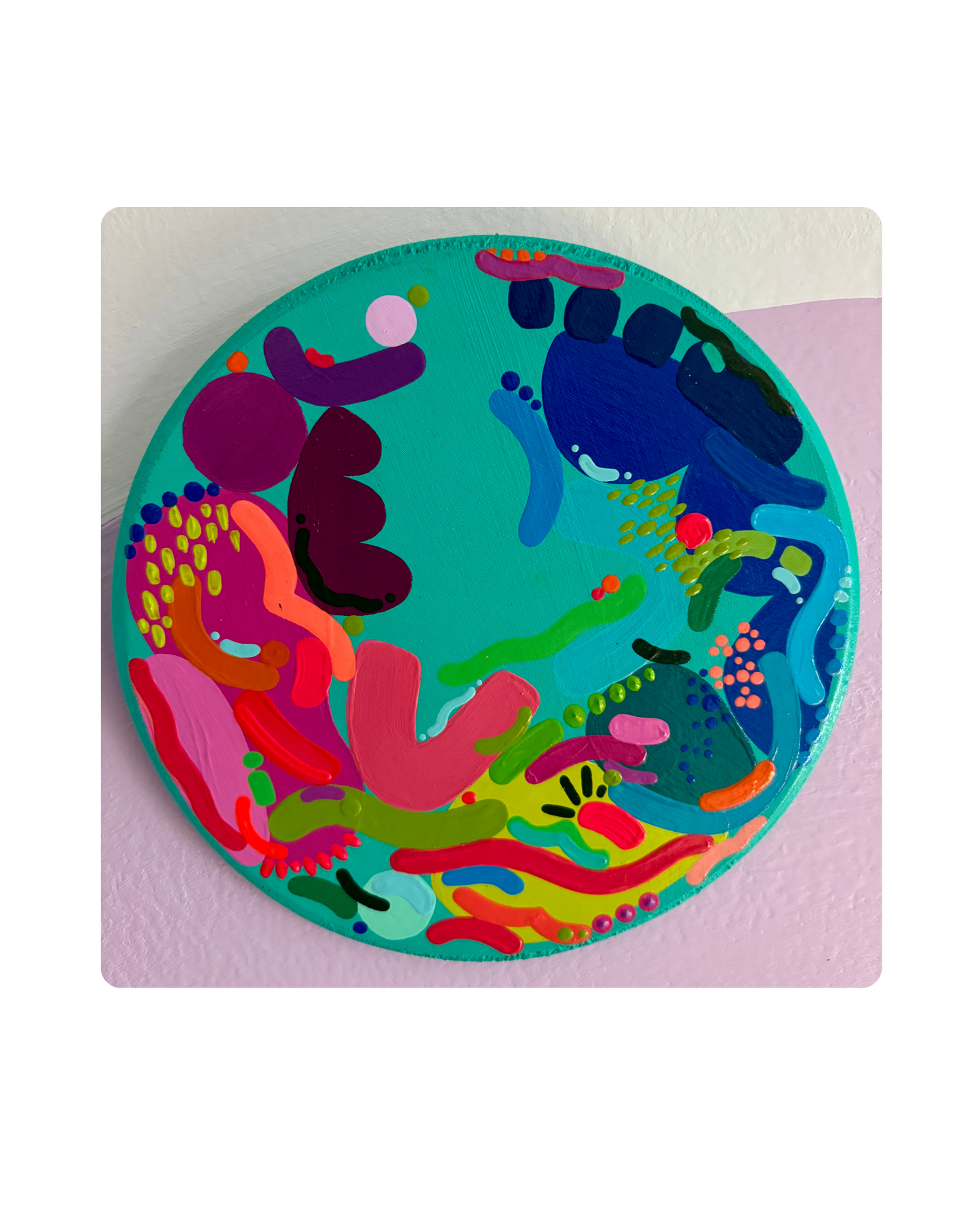 mini mural circle - turq